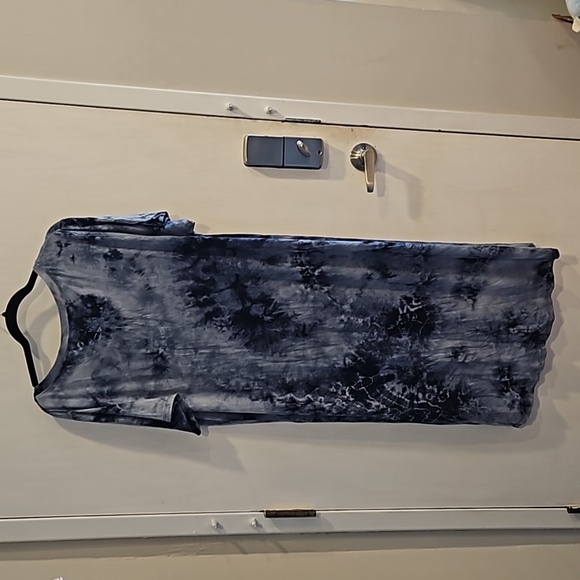 Coin 1804 Anthropologie Blue and Blue Tie Dye Tunic Dress Beach Coverup 2X NWOT - Picture 7 of 7